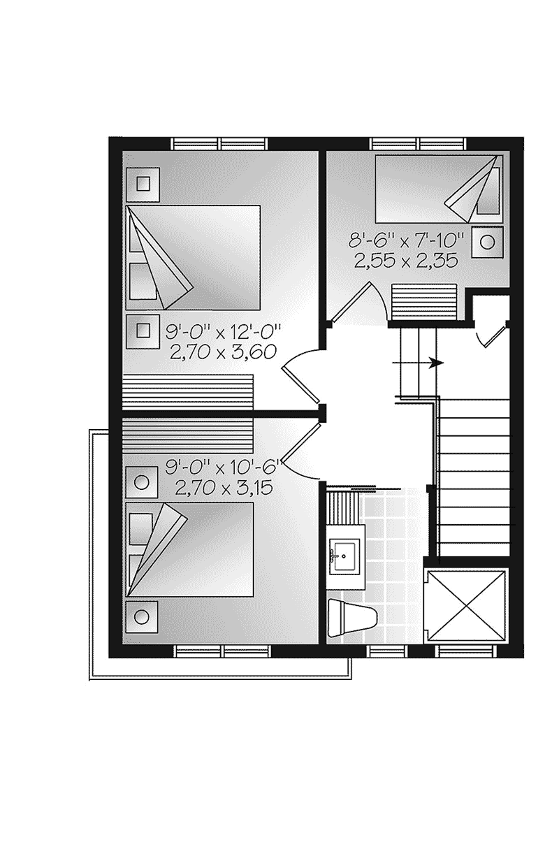 Modern Home Plan Third Floor 032D-0807