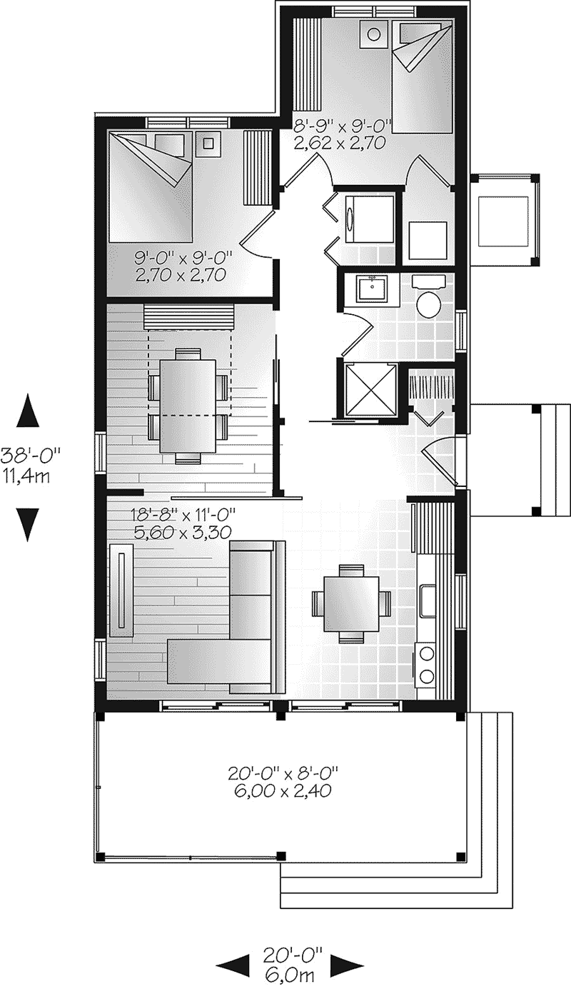 Arts & Crafts House Plan First Floor - Tranquil Haven Craftsman Cabin 032D-0811 - Shop House Plans and More