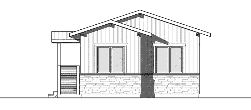 Arts & Crafts House Plan Rear Elevation - Tranquil Haven Craftsman Cabin 032D-0811 - Shop House Plans and More