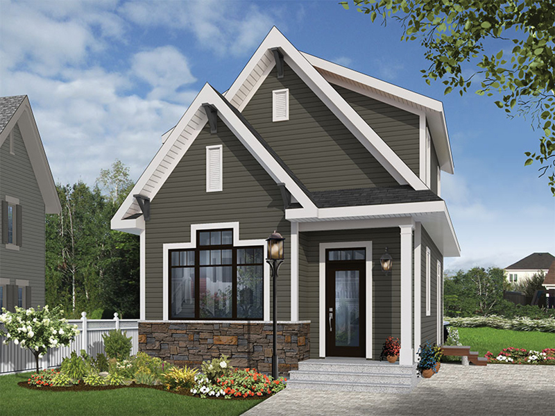 European House Plan Front of Home - Wickham Small Traditional Home 032D-0812 | House Plans and More