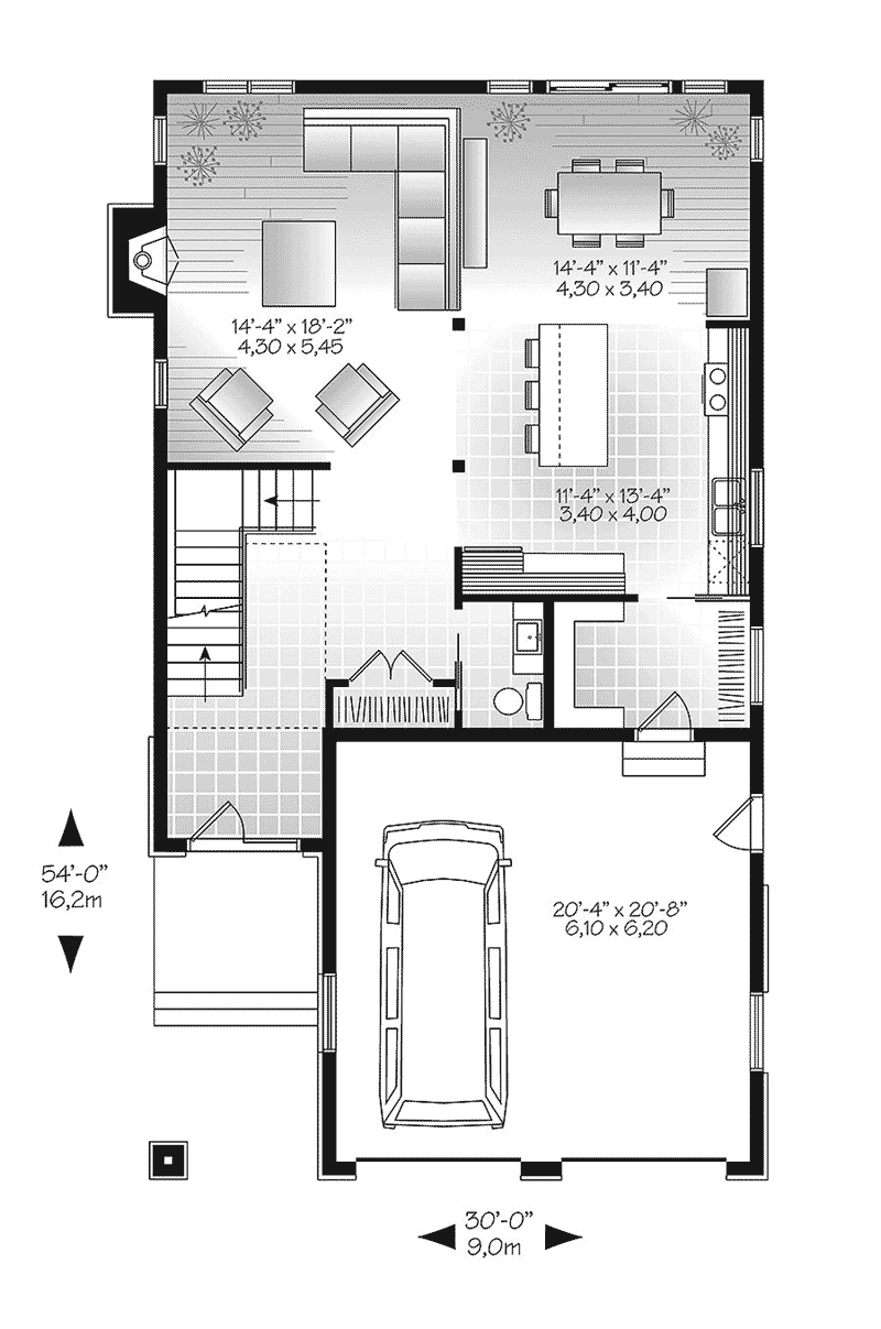 Contemporary Home Plan First Floor 032D-0816