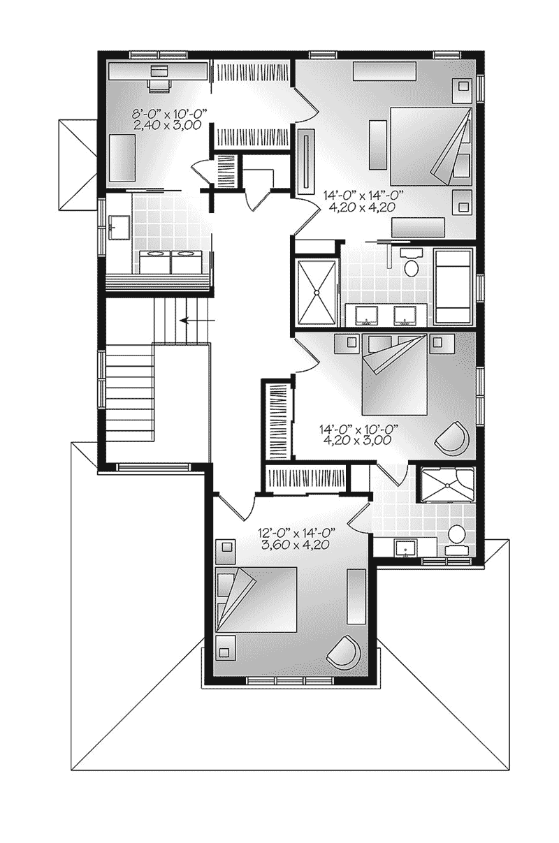 Contemporary Home Plan Second Floor 032D-0816