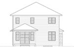 Prairie House Plan Rear Elevation - Chanda Prairie Style Home 032D-0816 - Search House Plans and More