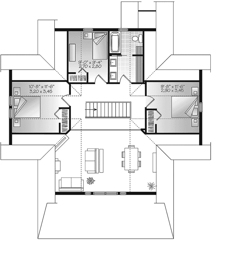 Country House Plan Second Floor - Brown Hill Lake Home 032D-0817 - Search House Plans and More