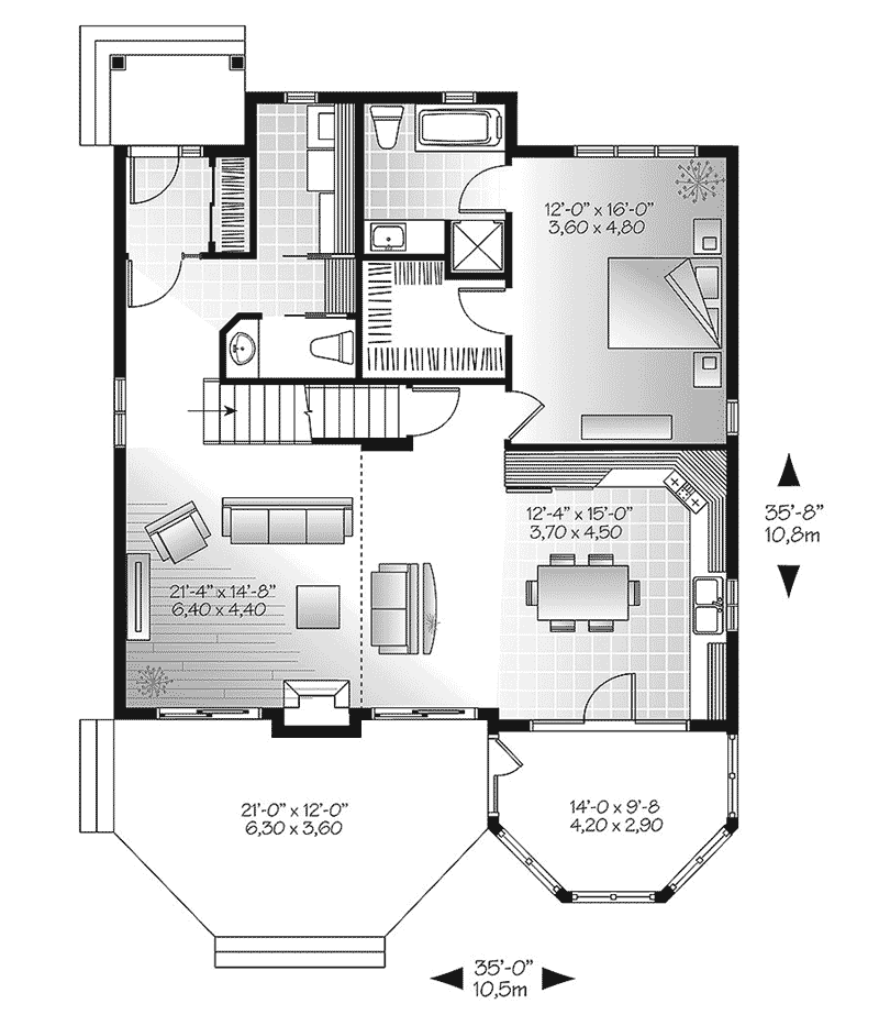 Cabin & Cottage Home Plan First Floor 032D-0818
