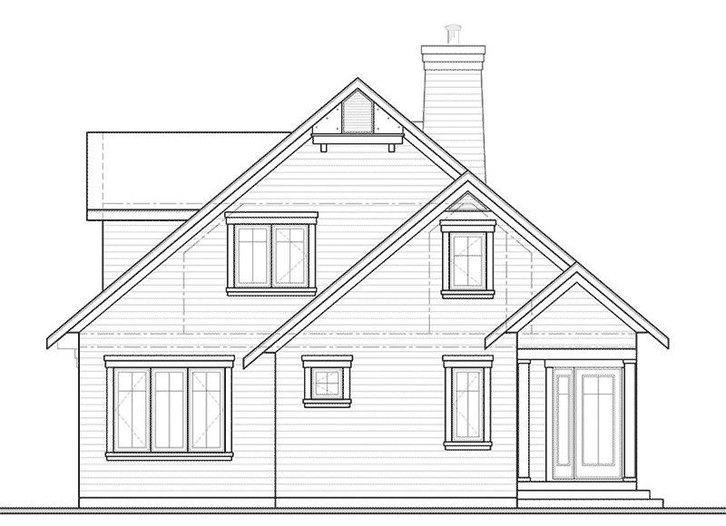 Lake House Plan Rear Elevation - Barthel Country Cabin Home 032D-0818 - Search House Plans and More