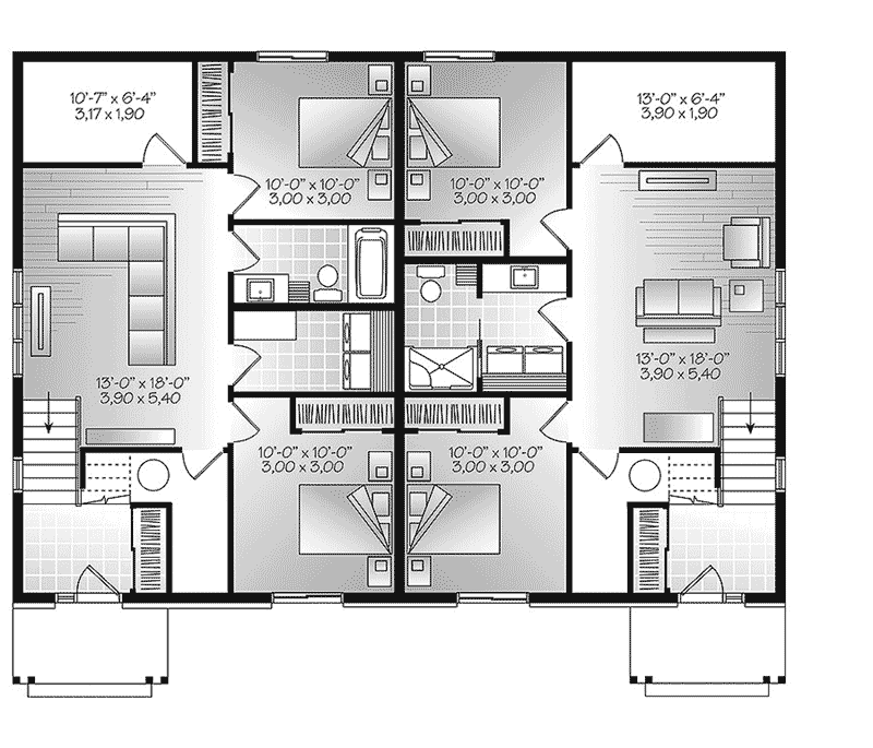 Craftsman Home Plan Lower Level 032D-0819