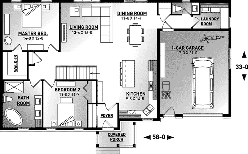 Craftsman House Plan First Floor - Gareth Craftsman Ranch Home 032D-0823 - Search House Plans and More