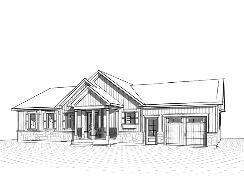 Craftsman House Plan Front Image of House - Gareth Craftsman Ranch Home 032D-0823 - Search House Plans and More