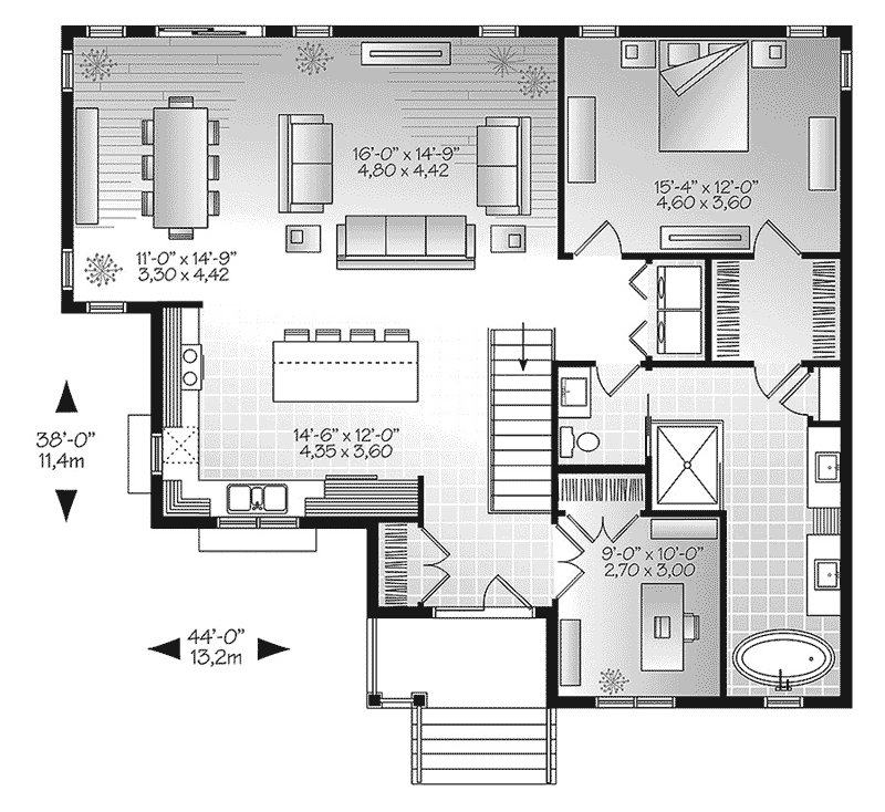 Ranch Home Plan First Floor 032D-0824