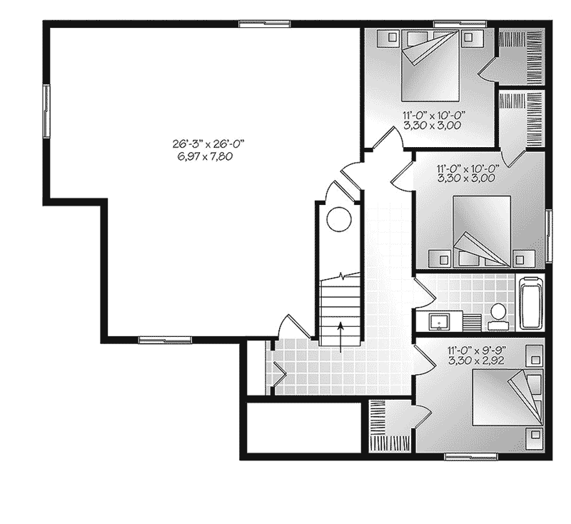 Ranch Home Plan Lower Level 032D-0824