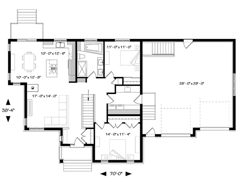 Ranch House Plan First Floor - Sackston Country Home 032D-0825 - Shop House Plans and More