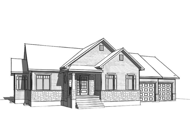 Ranch House Plan Front Elevation - Sackston Country Home 032D-0825 - Shop House Plans and More