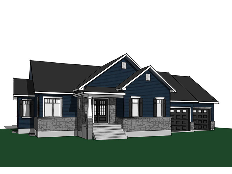 Ranch House Plan Front Photo 01 - Sackston Country Home 032D-0825 - Shop House Plans and More