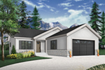 Ranch House Plan Front of Home - Macey Mill Rustic Ranch Home 032D-0828 - Shop House Plans and More
