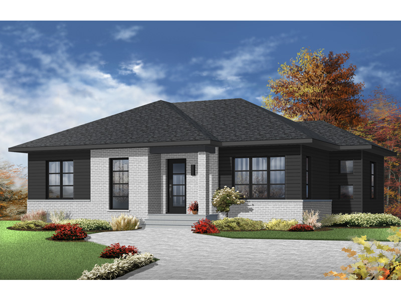 Beach & Coastal House Plan Front Photo 03 - Lettie Modern Ranch Home 032D-0829 - Shop House Plans and More