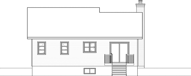 Contemporary House Plan Rear Elevation - Kimber Contemporary Ranch Home 032D-0830 - Search House Plans and More