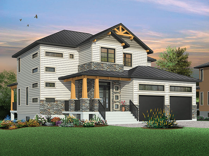 Mikara Modern Craftsman Home Plan 032D0848 House Plans