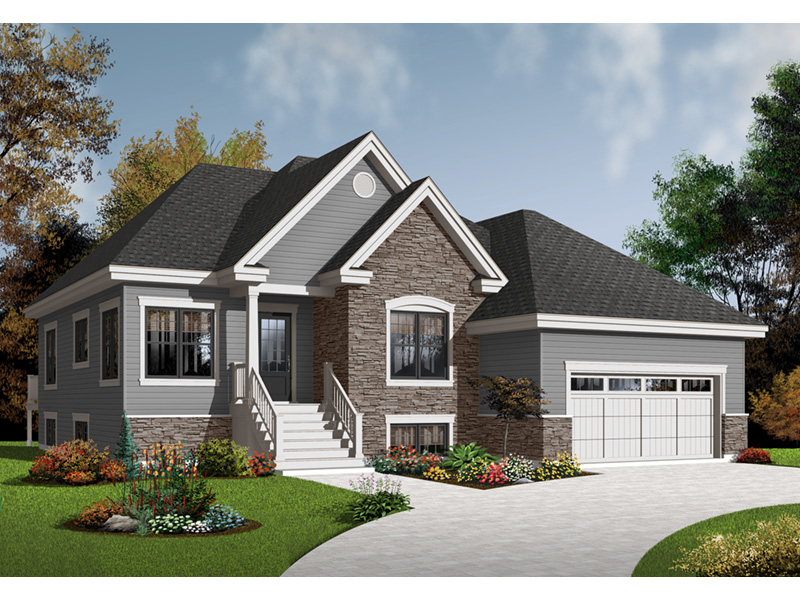 Hernlake Raised Ranch Home Plan 032D 0933 Search House Plans And More   032D 0933 Front Col 8 