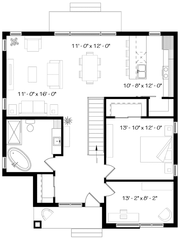 Contemporary Home Plan First Floor 032D-0963