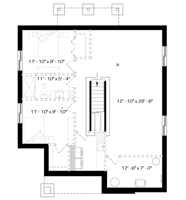 Rustic Home Plan Lower Level 032D-0963