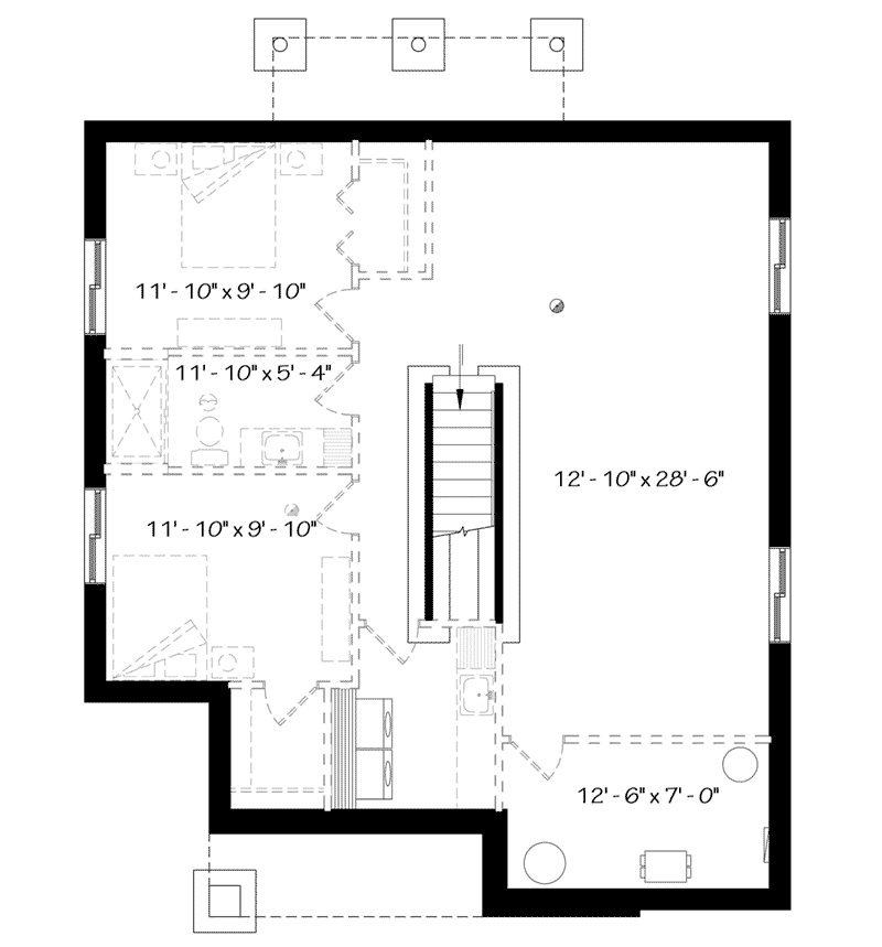 Vacation House Plan Lower Level Floor - Camille Hill 032D-0963 - Search House Plans and More