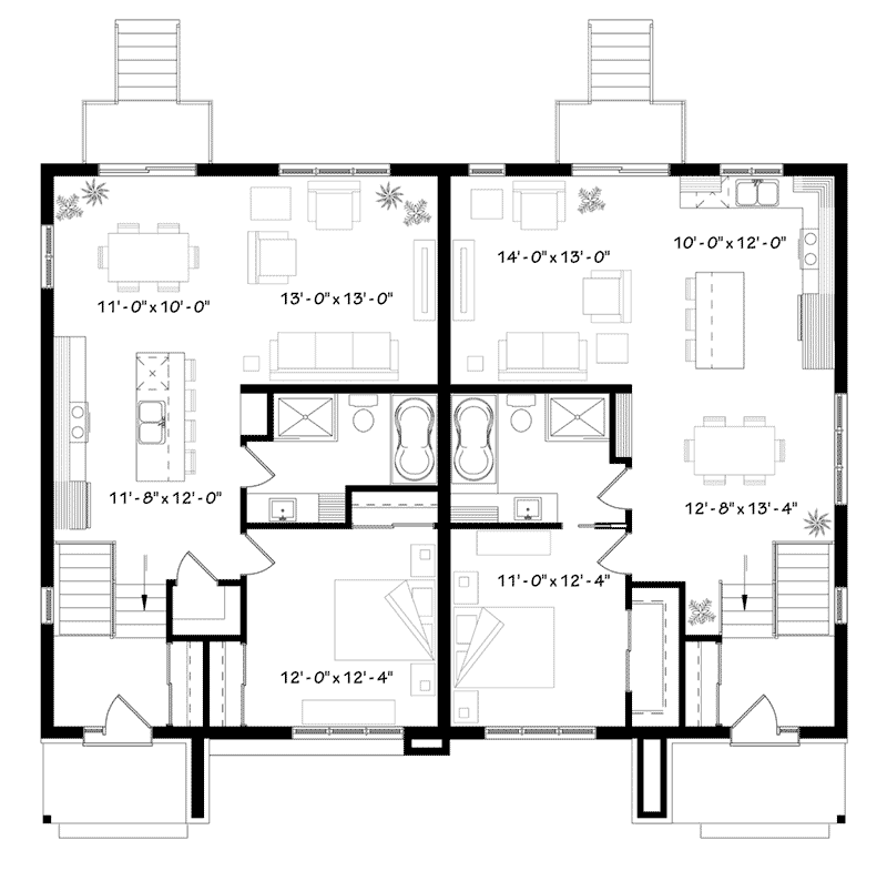 Lucinda Bay Multi-Family Home Plan 032D-1009 - Shop House Plans and More