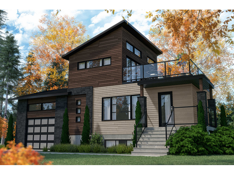 Contemporary House Plan Front Photo 03 - Joshua Modern Home 032D-1108 - Search House Plans and More