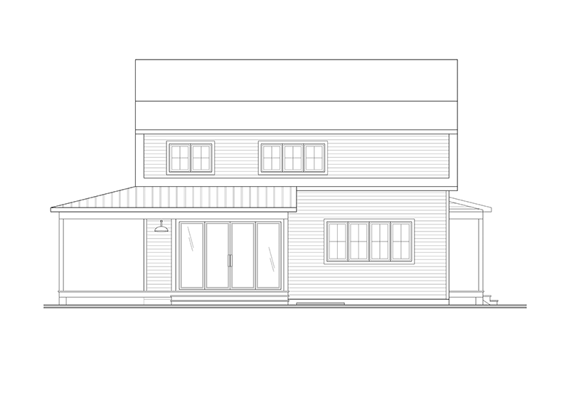 Traditional House Plan Rear Elevation - 032D-1184 - Shop House Plans and More