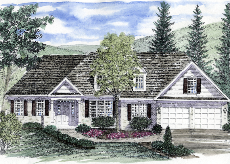 Grandfalls Colonial Ranch Home Plan 034D0044 Search House Plans and More