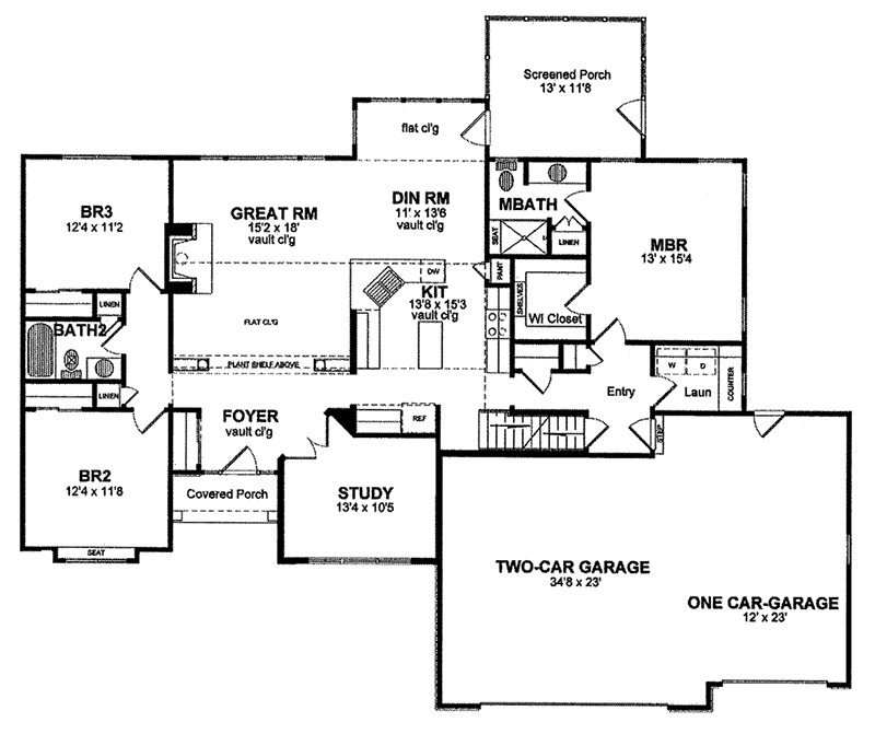 Huron Hill Ranch Home Plan 034D-0116 - Search House Plans and More