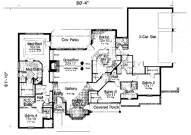 Bourbonnais Traditional Home Plan 036D-0050 - Search House Plans and More