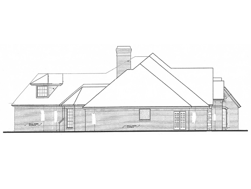 European House Plan Left Elevation - Kenley Luxury Ranch Home 036D-0202 - Search House Plans and More