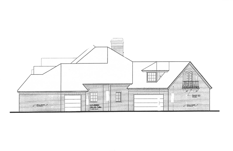 European House Plan Right Elevation - Kenley Luxury Ranch Home 036D-0202 | House Plans and More