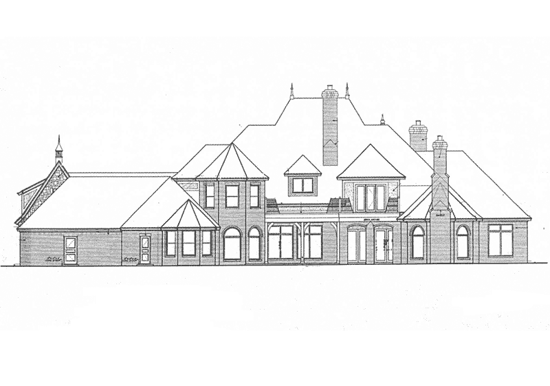 Country House Plan Rear Elevation - Newstead Manor Luxury Home 036D-0203 - Shop House Plans and More