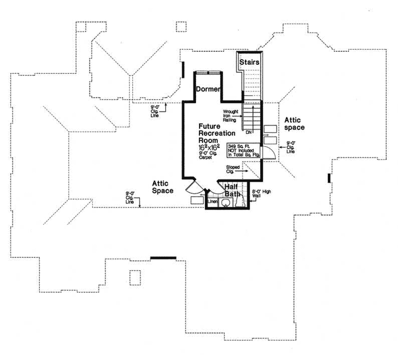 Ranch Home Plan Second Floor 036D-0219