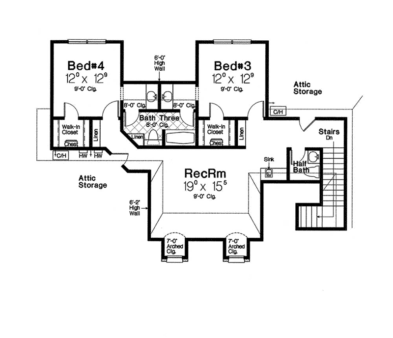 Country French Home Plan Second Floor 036D-0220