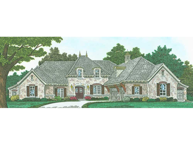 Country French House Plan Front Photo 02 - Lachlan Luxury European Home 036D-0220 - Shop House Plans and More