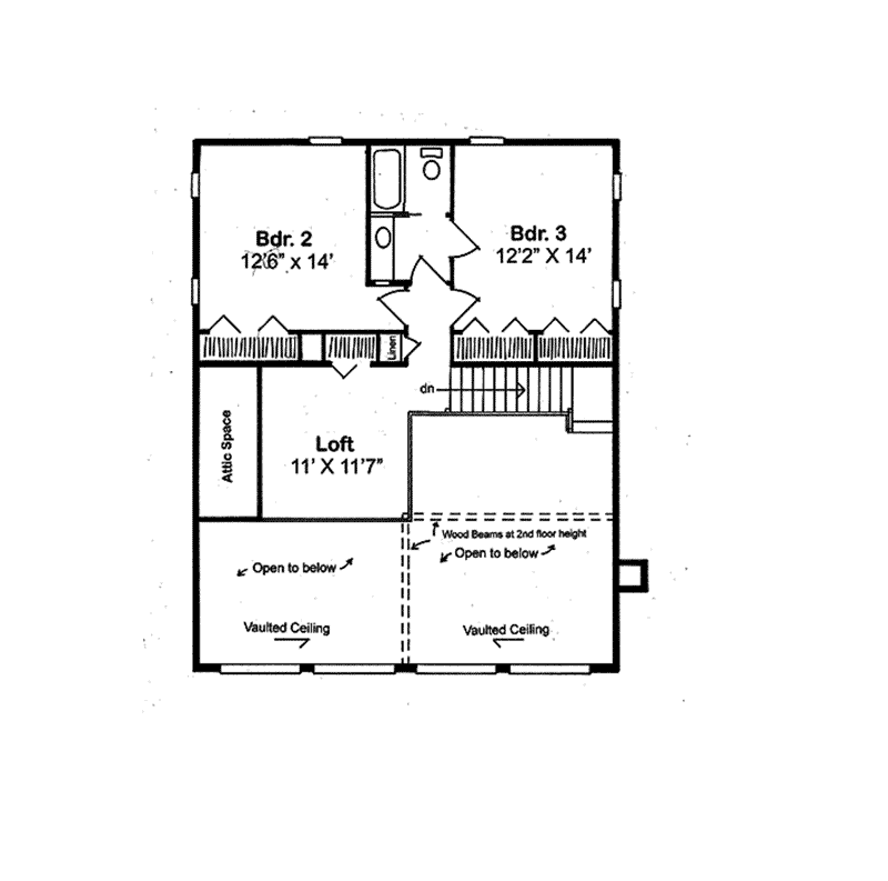 Vacation Home Plan Second Floor 038D-0002