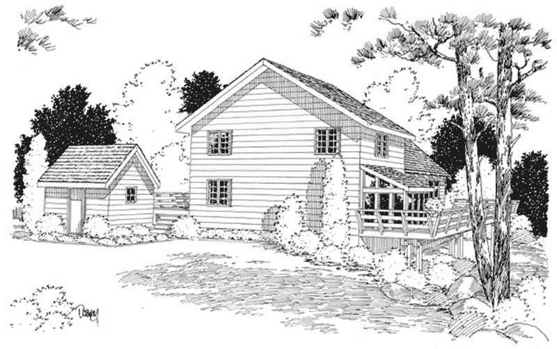 Rustic House Plan Rear Elevation - Grove Park A-Frame Home 038D-0002 - Search House Plans and More