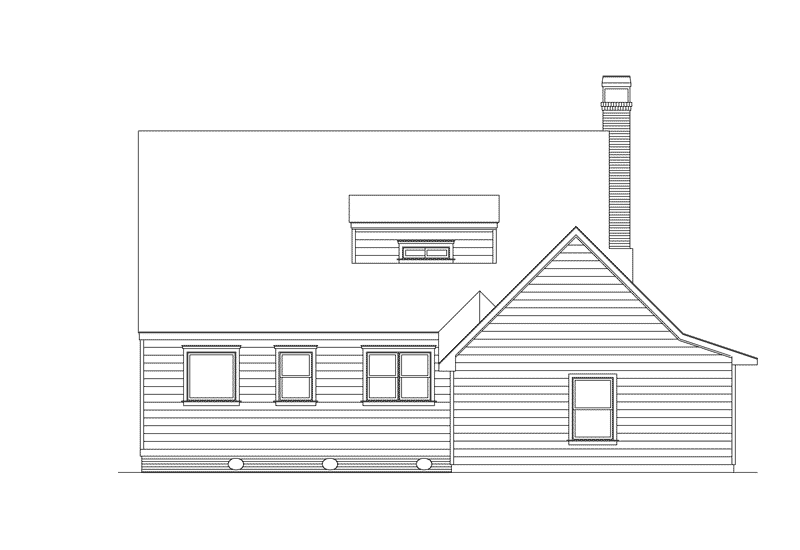 Farmhouse Plan Rear Elevation - Farmview Acadian Country Home 040D-0001 - Search House Plans and More