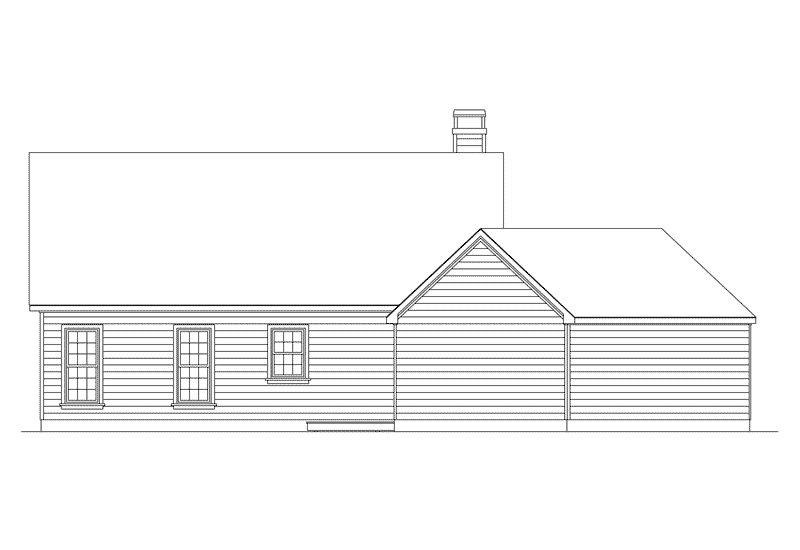 Traditional House Plan Rear Elevation - Cedarwood Country Bungalow Home 040D-0003 | House Plans and More