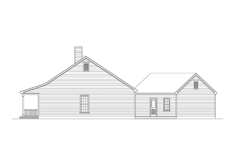 Traditional House Plan Right Elevation - Cedarwood Country Bungalow Home 040D-0003 | House Plans and More