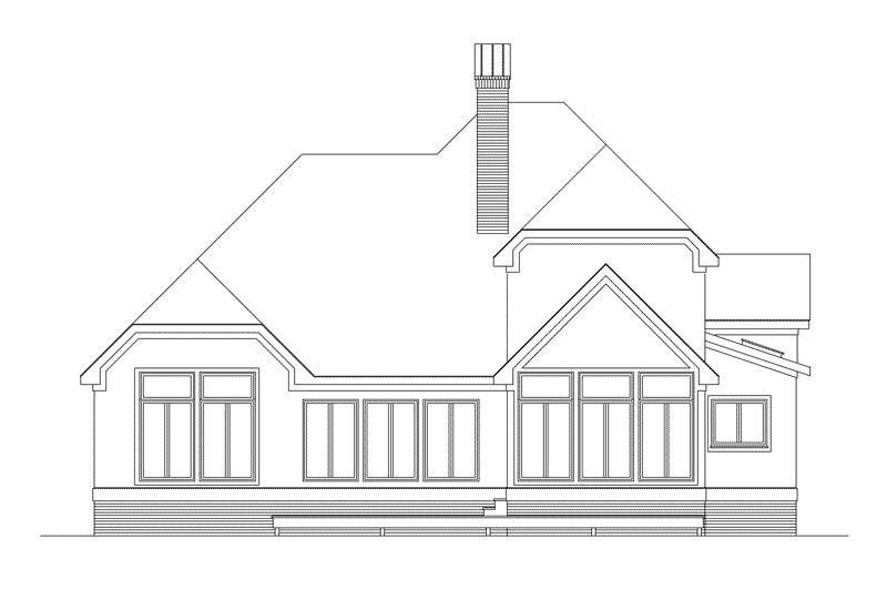 Traditional House Plan Rear Elevation - Valleyside Craftsman Home 040D-0005 - Shop House Plans and More