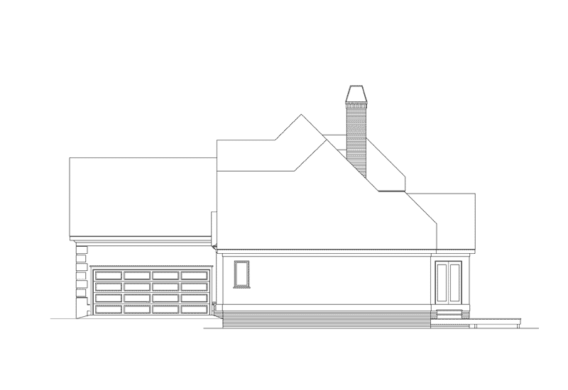 Traditional House Plan Right Elevation - Valleyside Craftsman Home 040D-0005 - Shop House Plans and More