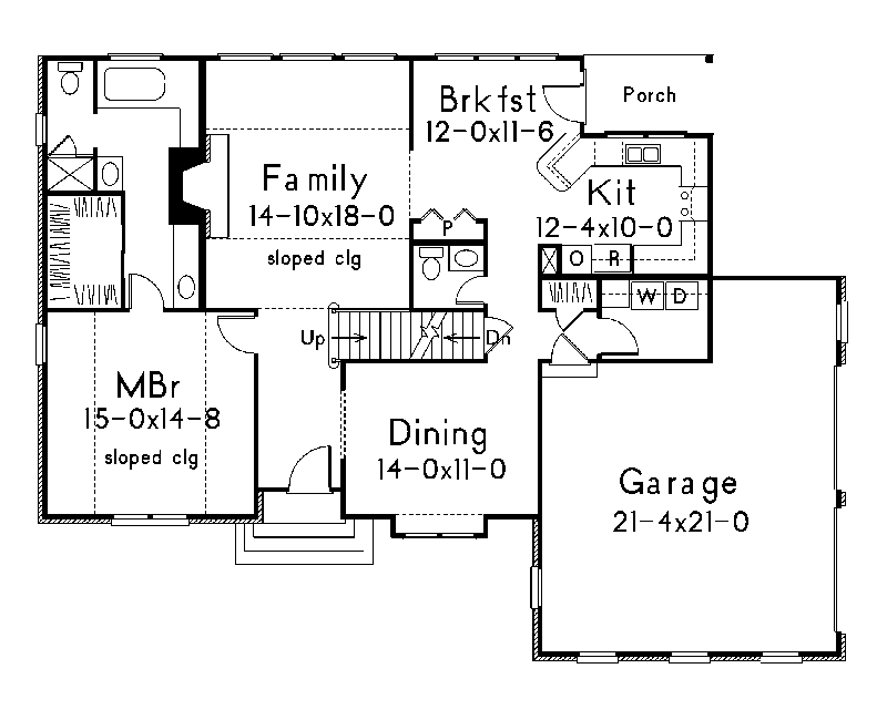 Traditional Home Plan First Floor 040D-0007
