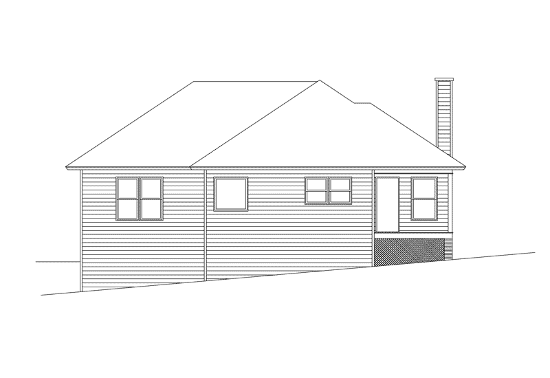 Southern House Plan Rear Elevation - Thornspring Country Ranch Home 040D-0010 - Shop House Plans and More
