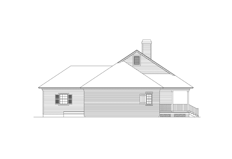Cape Cod & New England House Plan Left Elevation - Livingston Country Acadian Home 040D-0014 - Shop House Plans and More