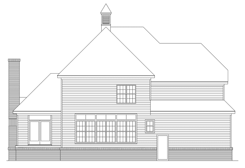 Farmhouse Plan Rear Elevation - Chadwick Forest Southern Home 040D-0016 - Search House Plans and More