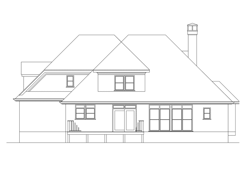 Traditional House Plan Rear Elevation - Radcliffe European Home 040D-0018 - Shop House Plans and More